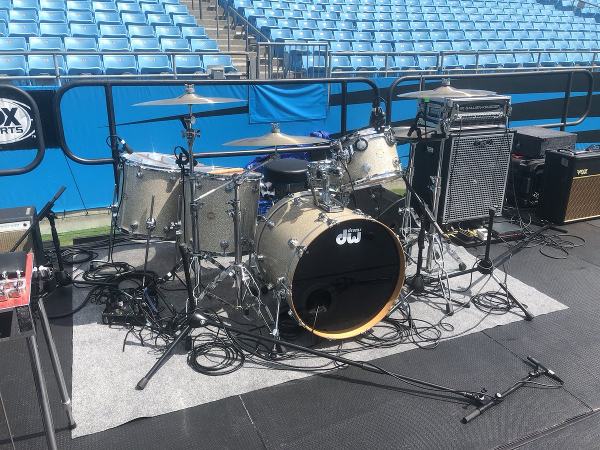Great time playing the #CarolinaPanthers halftime show a few weeks ago with this beautiful backline kit! <a href="/dwdrums/">Drum Workshop, Inc.</a> <a href="/SABIAN_Cymbals/">SABIAN Cymbals</a> <a href="/EvansDrumheads/">EVANS Drumheads</a>