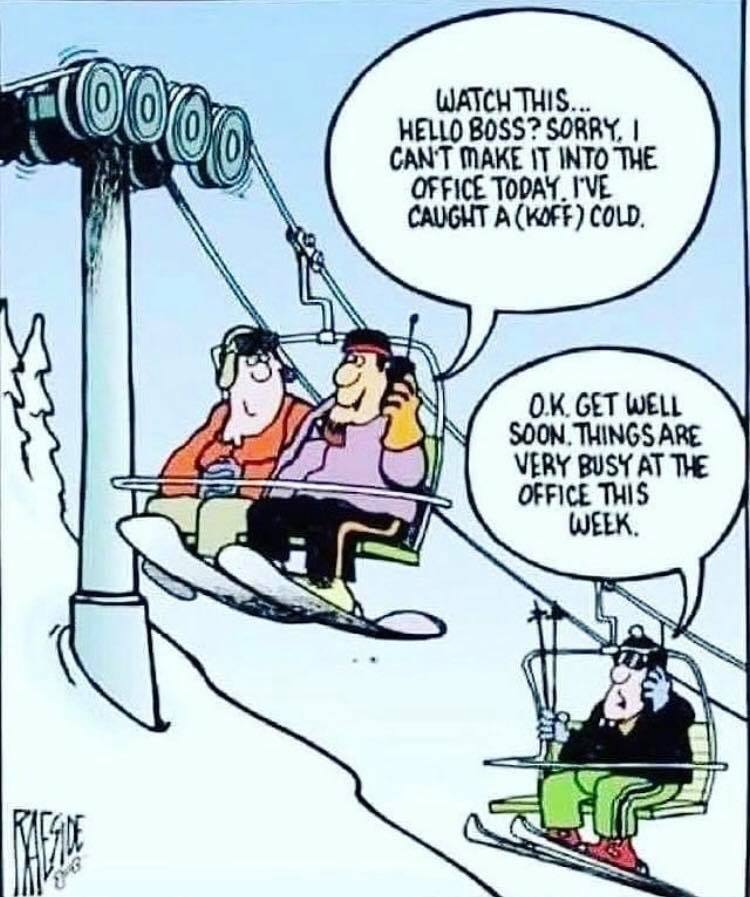 TeWanakaLodge's tweet photo. You've seen it all already about the recent storm that hit us on Monday bringing all the wonderful white stuff.

It may be Wednesday, but I bet there is a bit of this still going on......

"Morning Wayne, ummm, cough cough......"

#stormof2018 #somuchpowder #noworkonapowderday https://t.co/X9x77ZatZx