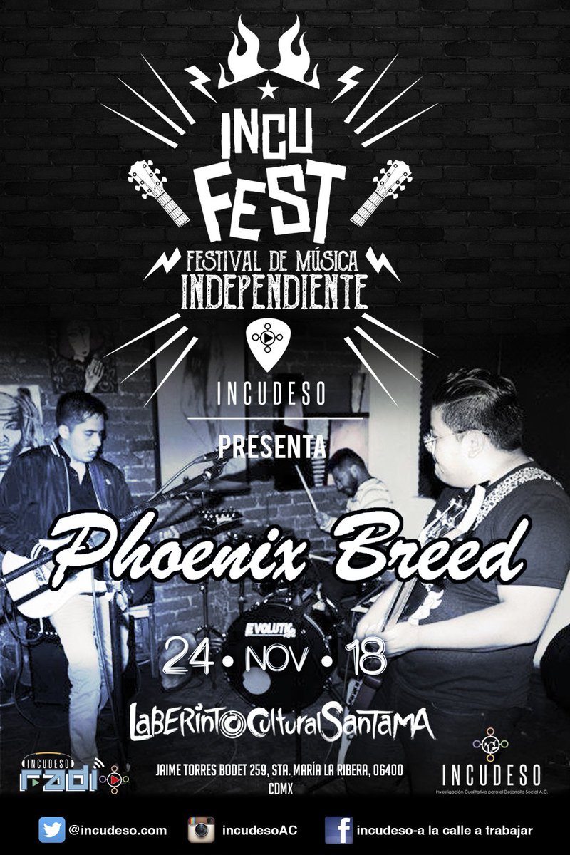 iconica_podcast's tweet photo. #PhoenixBreed una banda de Rock formada en 2013, con letras llenas de pasión y determinación, acompañadas de sonidos crudos, será parte del primer #IncuFest
¿Ya tienes tus boletos?
>>https://t.co/lGj5QjlCAS https://t.co/PghBEhCCPt