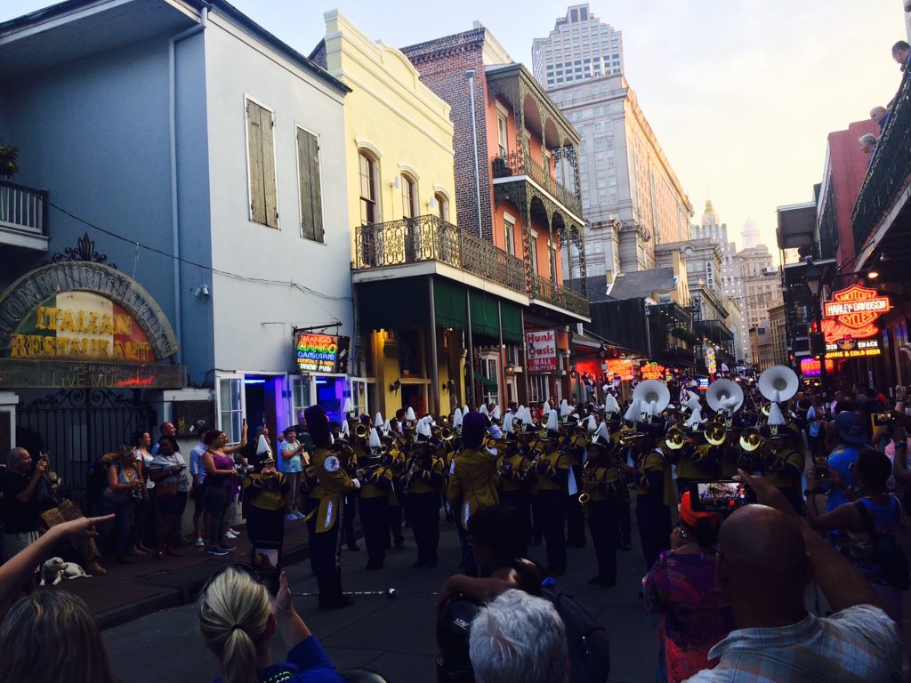 AlisonData's tweet photo. It wouldn't be a trip to #NOLA without a band on #BourbonStreet. #EnterworksEngage @enterworks https://t.co/lfhRvthzAP