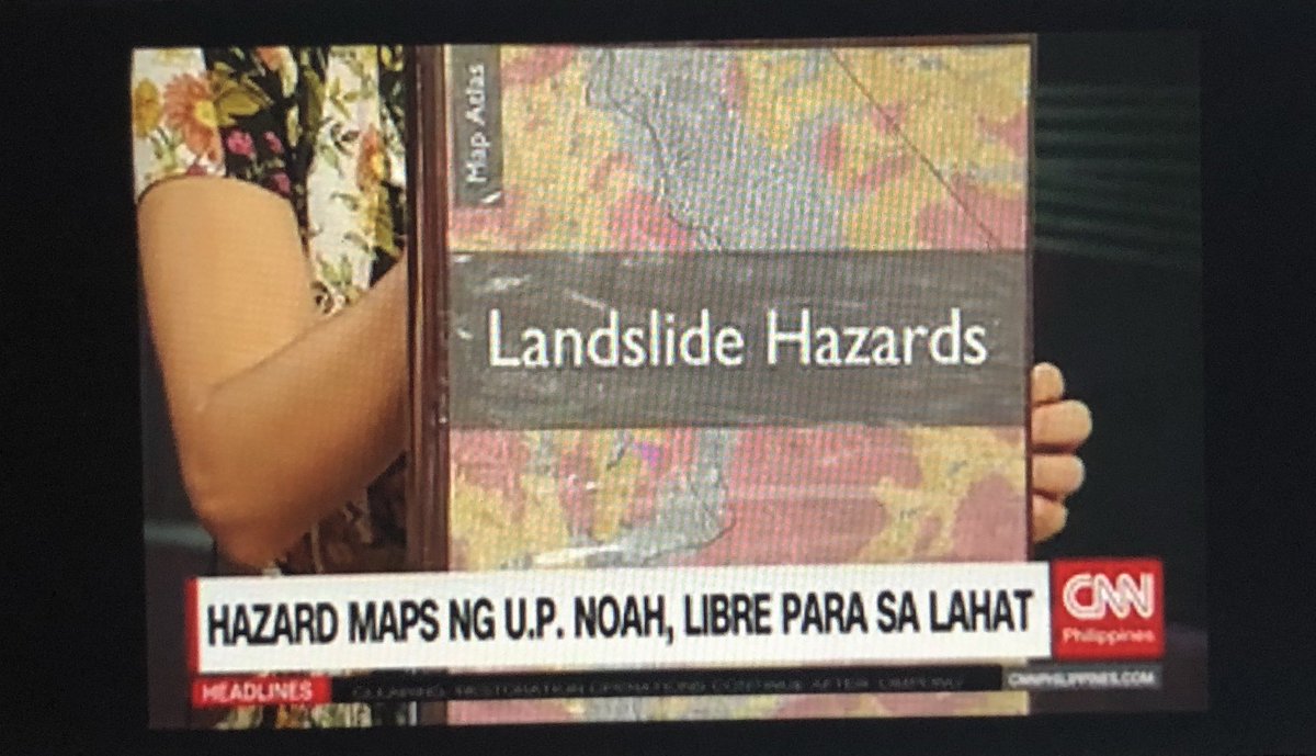 AttyKarenJimeno's tweet photo. #HazardMaps are FREE from #UP #ProjectNoah. It’s been around for few years but still underutilized by public. Helpful guide to determine safe residential settlements or #disaster resilient development prospects. Great discussion by @iampinkywebb & Prof Lagmay on #TheSource :) https://t.co/zmmSbRaEbU
