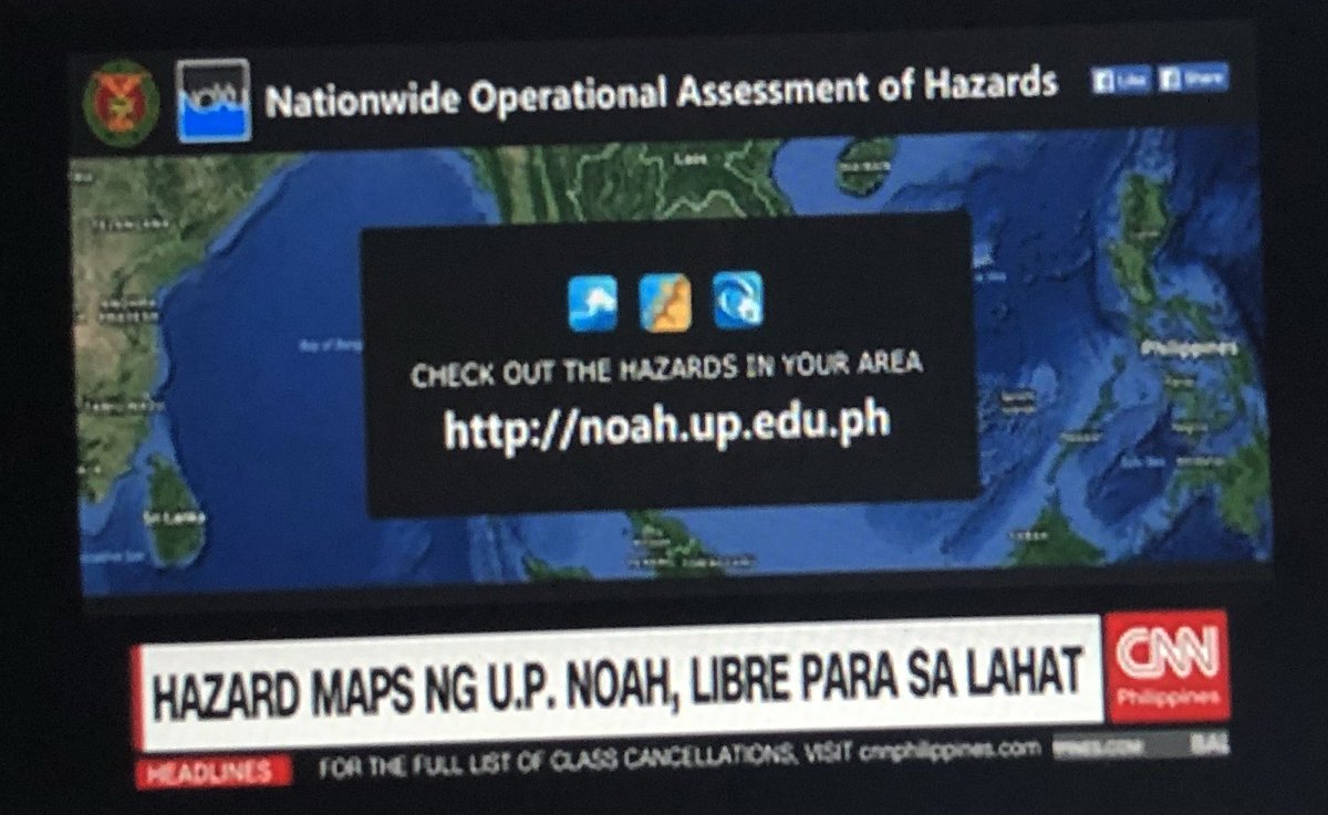 AttyKarenJimeno's tweet photo. #HazardMaps are FREE from #UP #ProjectNoah. It’s been around for few years but still underutilized by public. Helpful guide to determine safe residential settlements or #disaster resilient development prospects. Great discussion by @iampinkywebb & Prof Lagmay on #TheSource :) https://t.co/zmmSbRaEbU