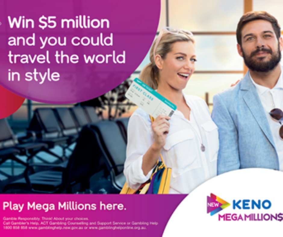 The current Keno MEGA MILLION$' 10 number jackpot is up to $5.2 million. If you won what's the first thing you'd buy? #megamillions #keno
THINK! About your choices
Call Gambling Help 1800 858 858
gamblinghelp.nsw.gov.au