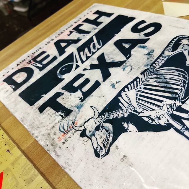 BeastSyndicate's tweet photo. #wip Perfecting the process - lots more work to do! 'Death & Texas' may become a shirt too - let me know... #print #collage #mixedmedia #Texas #artwork #beast #graphics #death #graphicdesign #keepitBEAST #beastsyndicate #conge #congeprint #believeinBEAST #lonestarstateDon't … https://t.co/htgVfhw5vR