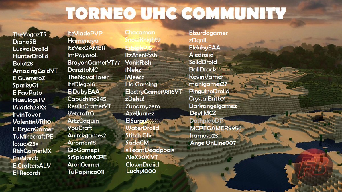 TheYogazTS's tweet image. EVENTO UHC COMMUNITY V2.0----

-Anfitriones:
@TheYogazTS 
@Aldrich23xX

-Evento gracias a:
@FireServerBT 
@FireBuildersBT

-Narrador:
@hamenoya

Día: 23 de septiembre
Hora: de 4 a 6  HORA PERUANA - HORA CDMX
-Solo se permite el team a usuarios que jueguen en Android sin mando.