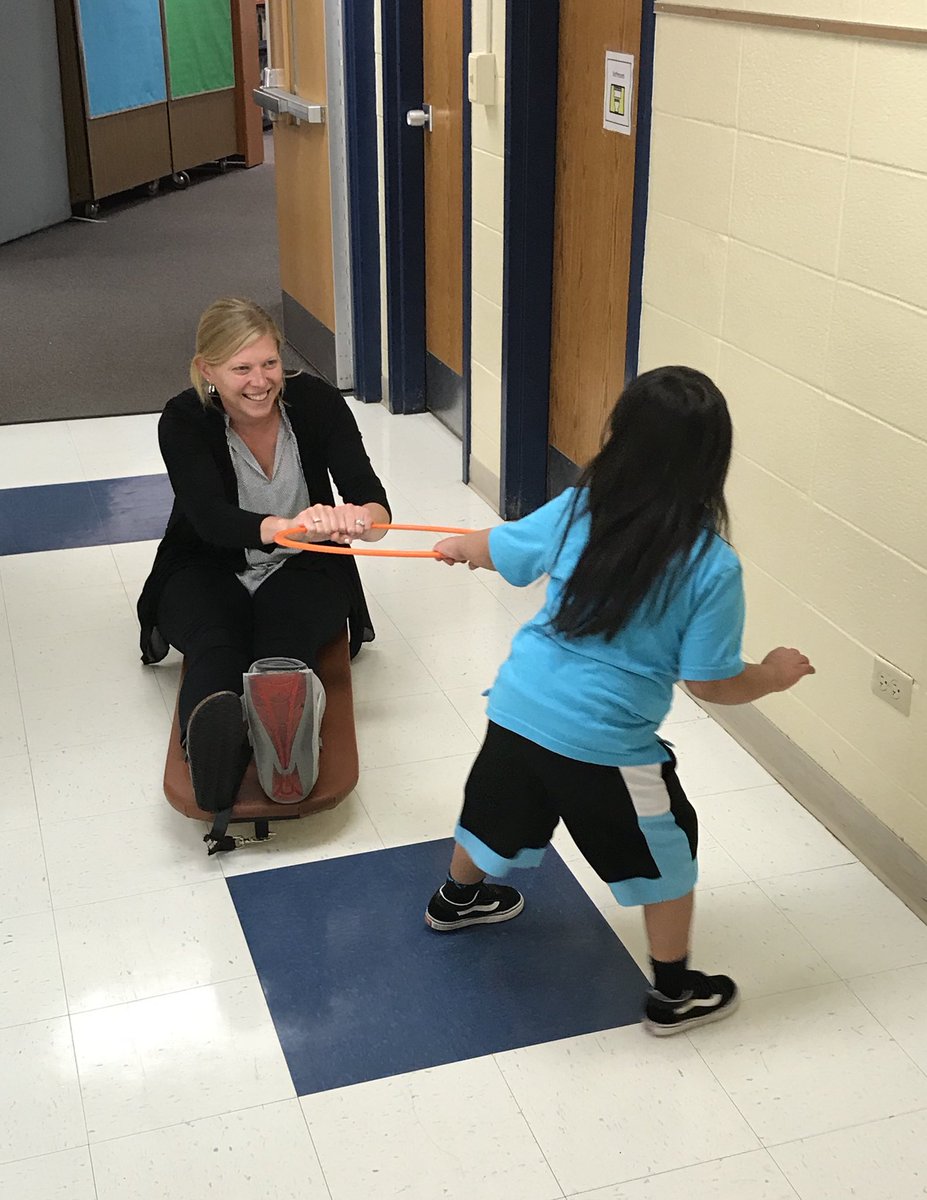 <a href="/mrswpratt/">Wendy Pratt</a> needed some help getting down the hallway today <a href="/StoneSchool4/">Stone School</a> ! #ASD4all