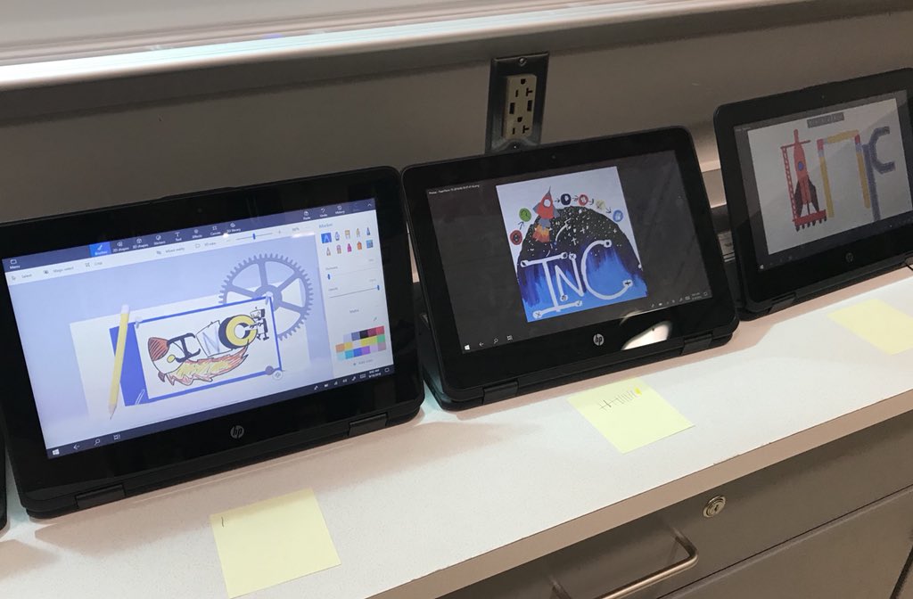 CBweaverj's tweet image. Ss voted for the logo that best represents the characteristics of InC. I was glad I didn’t have to vote, as all Ss created INCREDIBLE work. ❤️ how my Ss continually surprise me with their ability to create, innovate and use technology to do it! @CBUnamiMS #cbinnovate #cbsdtech