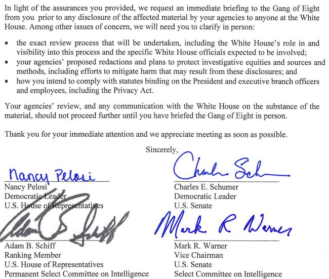 SHOWDOWN: Pelosi/Schumer/Schiff/Warner order intel agencies to ignore presidential order Dnasv31U8AA9uzU