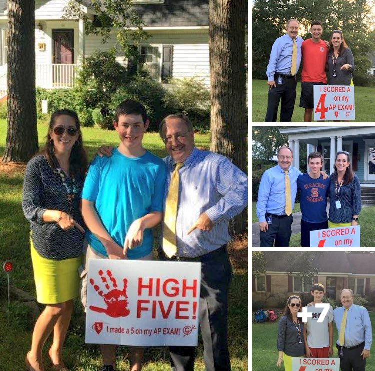 laurens_56's tweet photo. Students scoring a 4 or 5 on an AP exam get a sign for their yard. We are so proud of each of them! #love56schools https://t.co/47ayLSEg6n