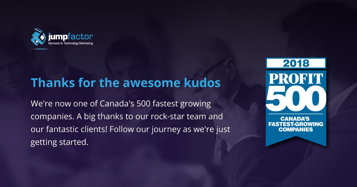 JumpfactorMedia's tweet image. Thanks to our rock-star team and our amazing clients! We appreciate you! #inboundmarketing #growth500 #b2bmarketing #marketingagency
