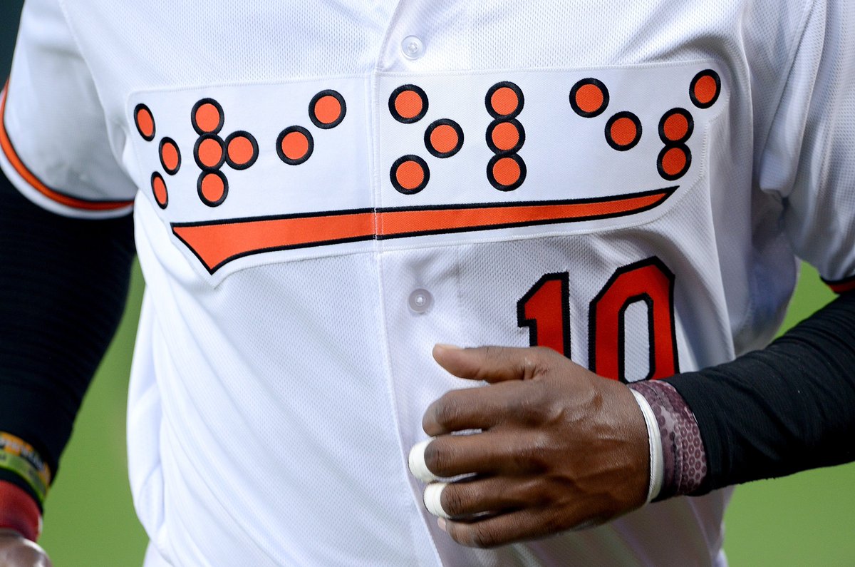 Baltimore Orioles on X: Tonight's uniforms featuring Braille lettering are  being auctioned to benefit the National Federation of the Blind at   #Birdland @NFB_Voice  / X