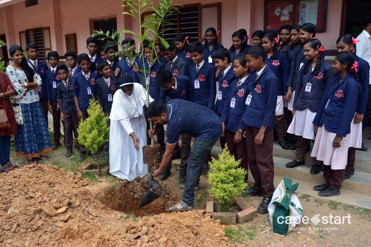 capestart's tweet image. #CapeStart&apos;s #CSR committee joined hands with Sacred Heart Convent Matric Hr. Sec. School to help reduce carbon footprint by planting native trees &amp;amp; visited Nambikai Alayam (School for Mentally-Challenged) to spread smiles. We are happy to share those precious moments here :)