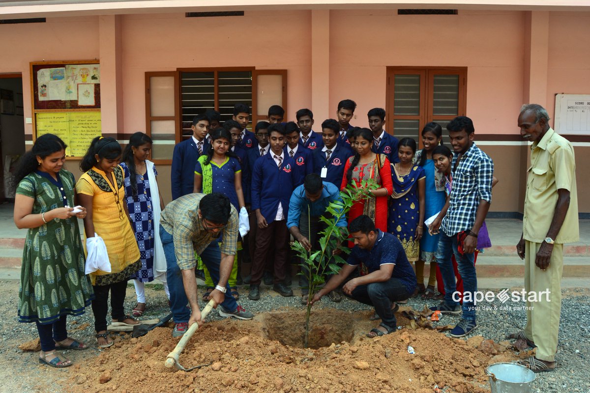 capestart's tweet image. #CapeStart&apos;s #CSR committee joined hands with Sacred Heart Convent Matric Hr. Sec. School to help reduce carbon footprint by planting native trees &amp;amp; visited Nambikai Alayam (School for Mentally-Challenged) to spread smiles. We are happy to share those precious moments here :)