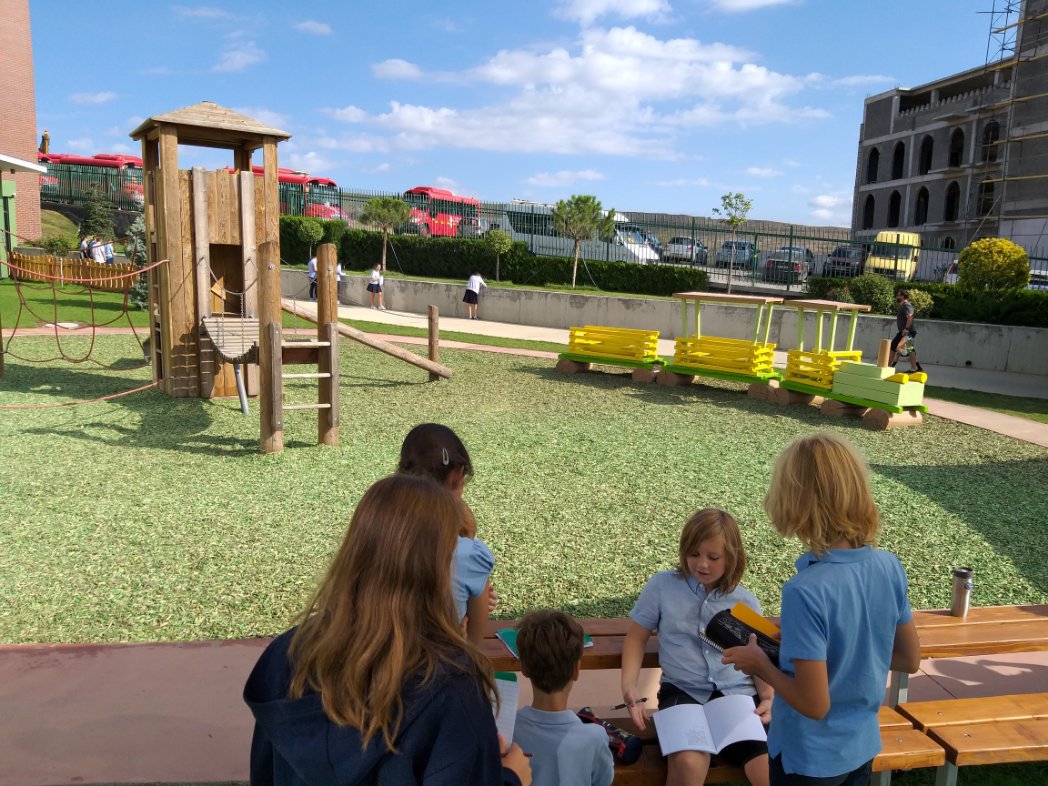 Year 7 Geography working on keys for our school yard maps.