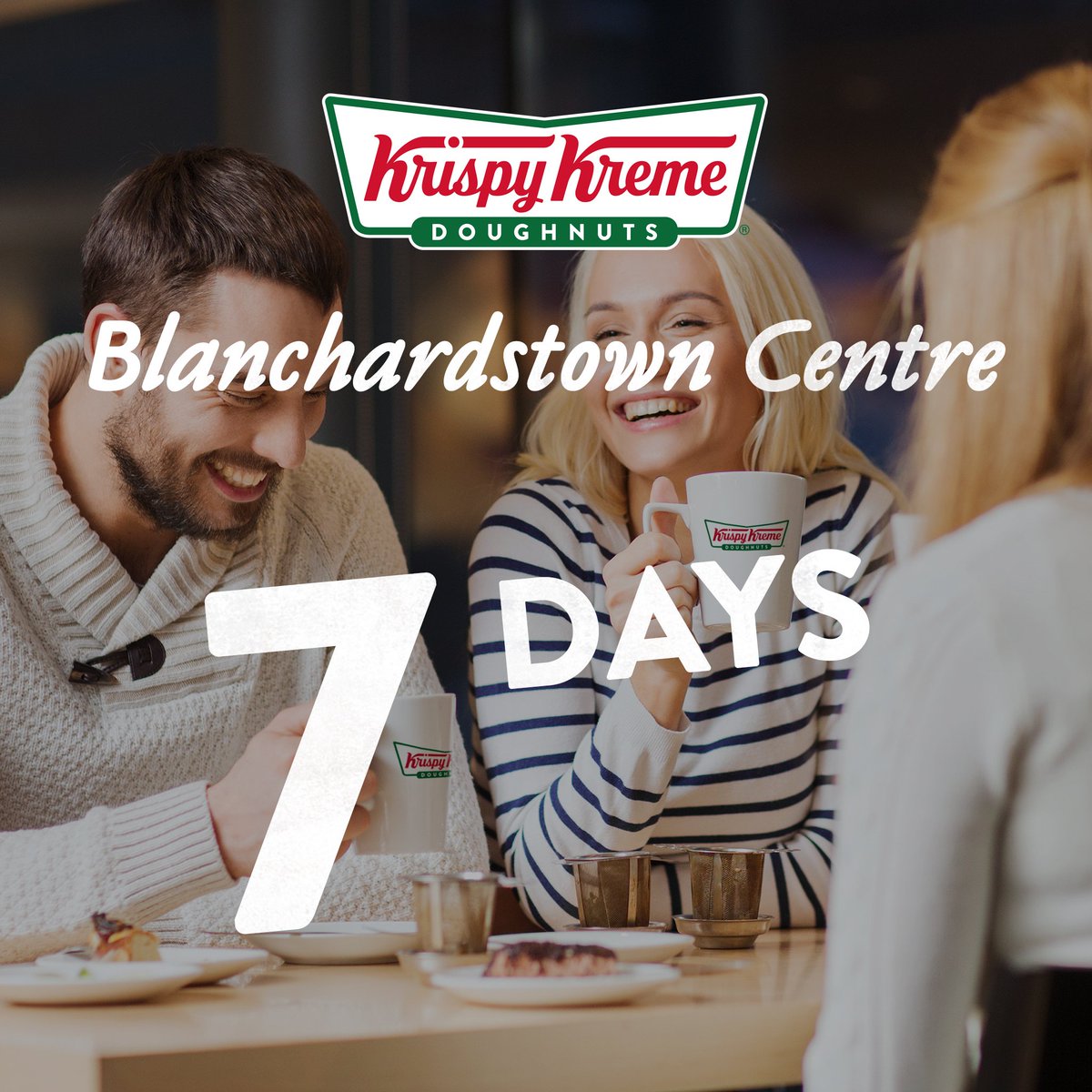 KrispyKremeIRL's tweet photo. 1 week... 7 days... 168 hours... or 10,080 minutes until we open the doors and welcome you into our amazing new store in Blanchardstown Centre 😄
7am... 26th Sept... be there! #Coffee #Doughnuts #TheOGiscoming https://t.co/JxWdJGxzvF