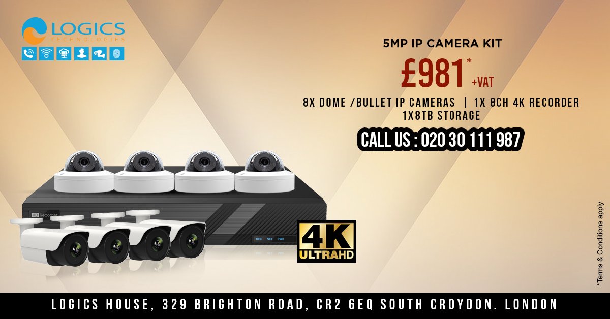 LogicsTechLtd's tweet image. 8 X Dome | 5 MP | 1 X 8 CH IP High definition and 4K recorder kit | 1 X 8 TB Storage. Call us now - 02030111987 #CCTVCamera #4KUltraHD