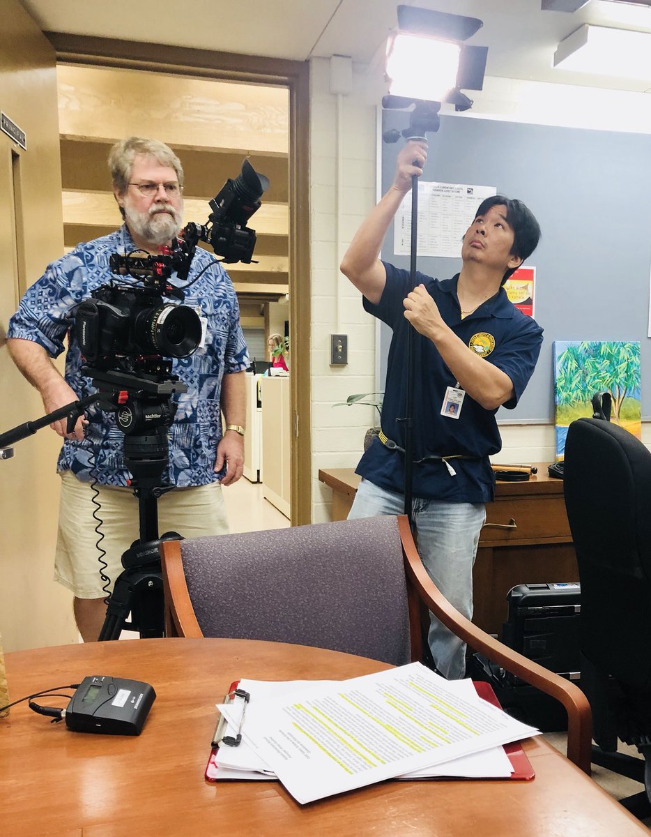 GardnerKinau's tweet photo. The scope of a principal’s job is so broad, it defies description. This morning, I was interviewed for a film on the impact of The Artists In the Schools program. @hawaii_sfca https://t.co/4RpMhbc9HY