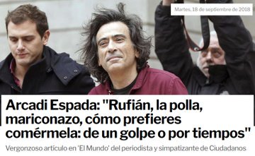 patricialopezl's tweet photo. Para entender que alguien pueda publicar a Arcadi Espada algo tan deleznable y mediocre como lo que ha escrito en El Mundo sobre @gabrielrufian, hay que entender que el jefe de Opinión de ese medio parece el mismo trastorno obsesivo y otro de servilismo hacia Aznar. https://t.co/431opBBIz8