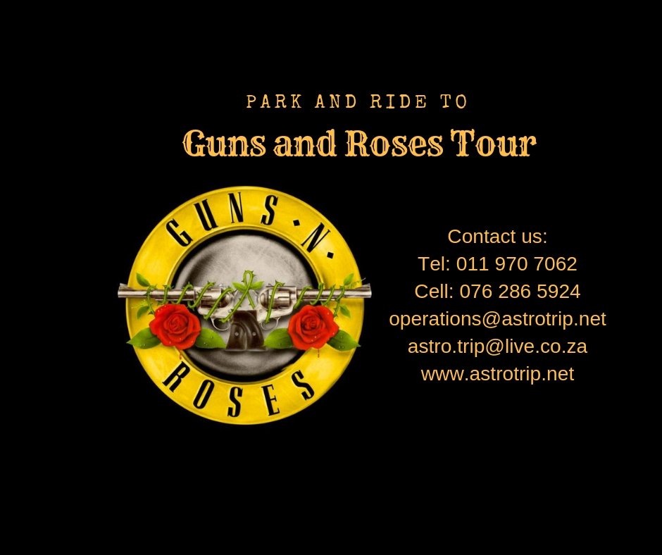 natasjafien's tweet photo. Park and Ride to Guns and Roses concert https://t.co/tsedVbUhdN #fnbstadium #venues #entertainment #southafrica #joburg #jnb #shuttle #transport #transportation #concert #places #events https://t.co/L1GCnVa68O