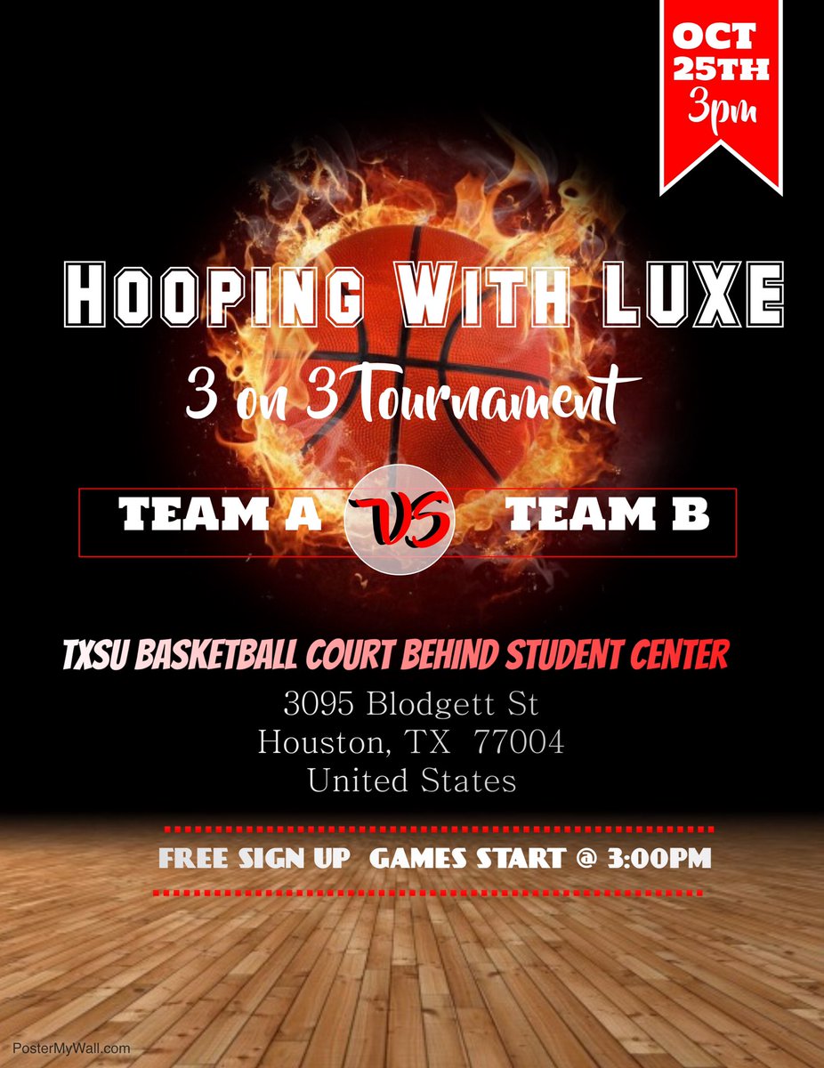 bignick_tm's tweet photo. BREAKING NEWS!!! #LuxeComing2k18 #TxsuHC2k18 
10.23-10.27 

Day parties and Of Course 
#HoopingWithLuxe 3 on 3 basketball tournament 
#LuxeTwerkOlympics 10.27.18
#LuxeDayParty 10.27.18

#Txsu22 #Txsu21 #Txsu20 
#PartyWithTheWinners https://t.co/PjlQ2Xg8QY