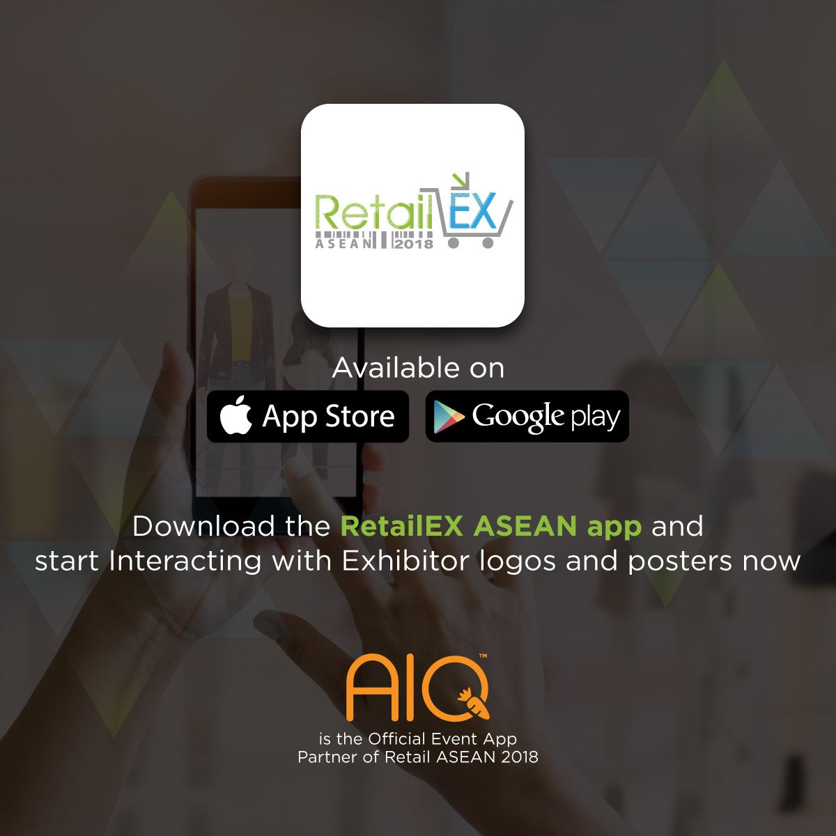 AIQTech's tweet photo. RetailEX ASEAN 2018 starts today! Download the RetailEX ASEAN app and start interacting now. #artificialintelligence #computervision #aiq #imagerecognition #videorecognition #O2O #RetailEX #retail #RetailEXASEAN #Asean #Expo #exhibition #Bangkok #scan #OfficialAppPartner https://t.co/WtoIMve9g5
