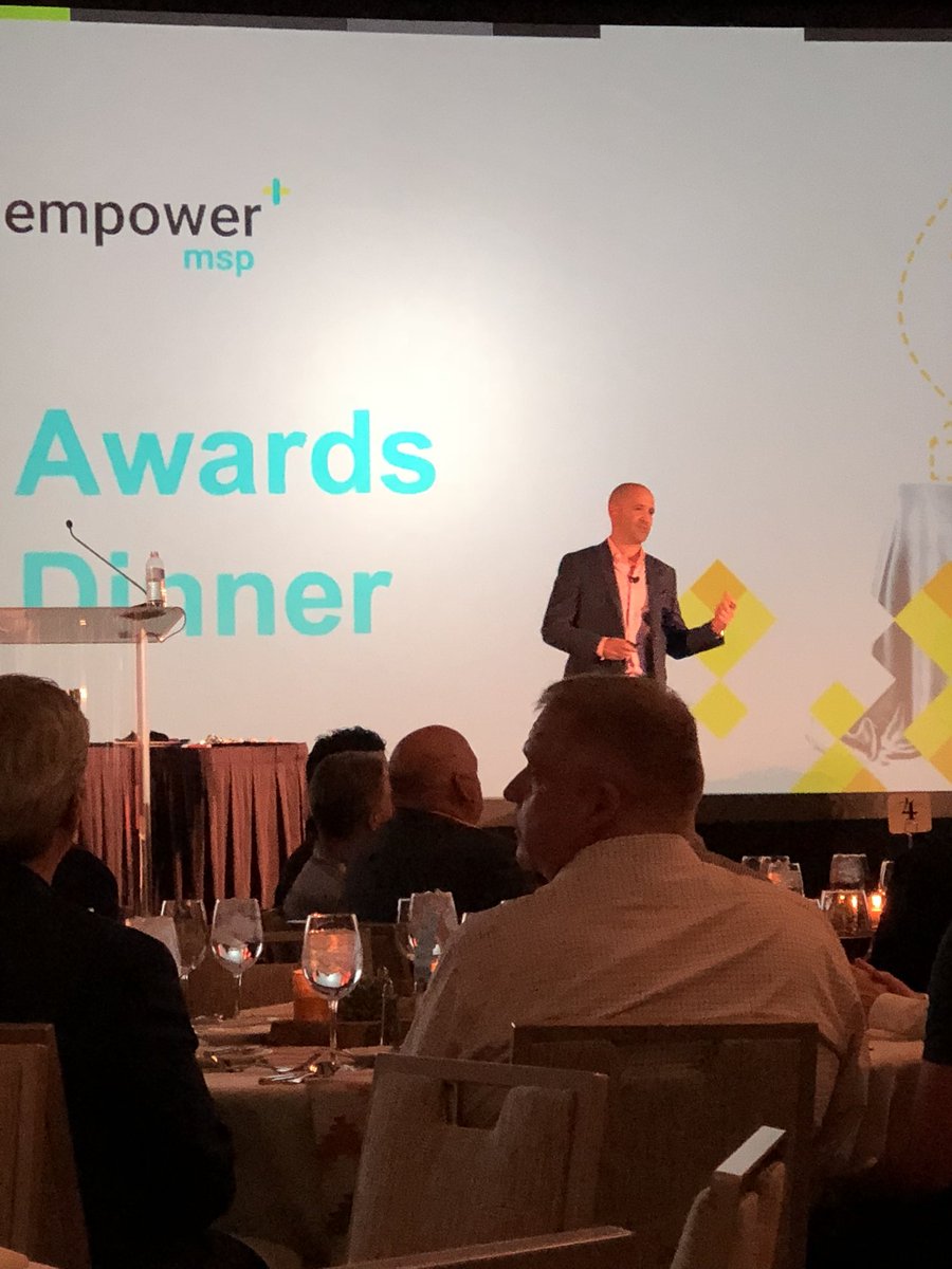 Lisa_TTechT's tweet photo. Exciting evening for MSPs with all the industry leaders! Thanks John Pagliuca for showing the love!#EmpowerMSP https://t.co/JO2ki67PQ7
