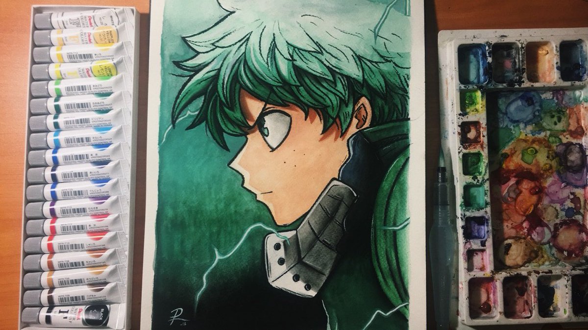 pammpann's tweet image. Deku from Boku no Hero Academia! 
Please share!!!:) 
I uploaded the video to my channel so you can watch it! : youtube.com/watch?v=uhUBVB…
•
#bnha #midoriya #izuku #deku #anime #manga #art #artist #drawing #sketch #doodle #painting #hero #BokuNoHeroAcademia #MyHeroAcademia