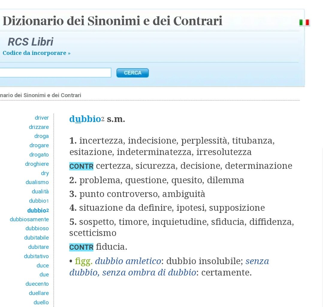 UnTemaAlGiorno's tweet image. Buon mercoledì #Family ❣

Oggi #Untemaalgiorno sarà 
➡️➡️#ilSinonimo⬅️⬅️
di DUBBIO

Felice condivisione a tutti!
(Ricordatevi di usare i sinonimi ⬇️⬇️⬇️)