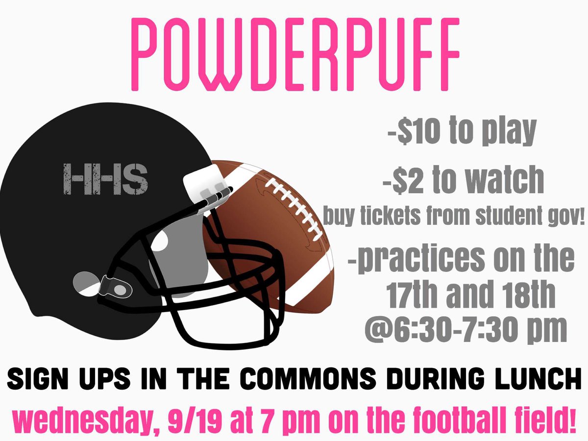 WOLVERINES!! 🐾 POWDERPUFF IS TOMORROW! 🏈💓Come watch your friends and family!! Purchase a ticket for $2 from Student Gov or upfront! We’ll also have Male Cheer!! 💙