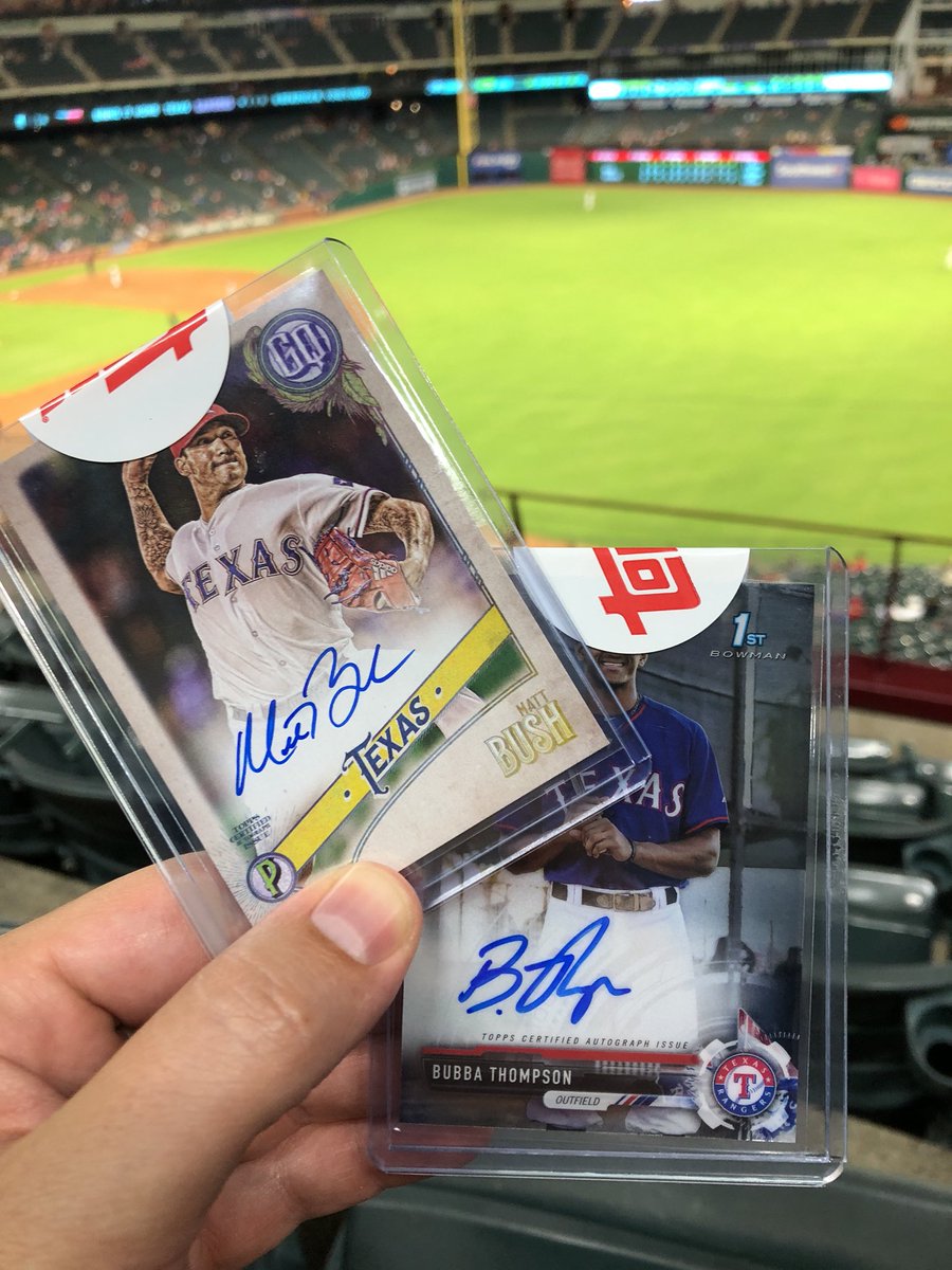 evanlenow's tweet photo. Thanks @Rangers for the awesome #Topps autographed baseball cards for winning #ToppsQ trivia. https://t.co/m6EP81GfUu