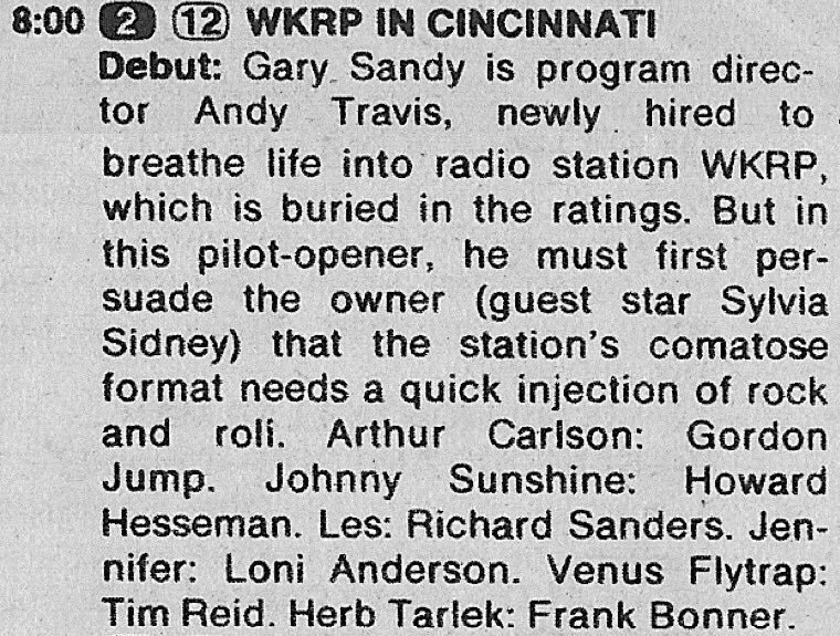 RetroNewsNow's tweet photo. 📺’WKRP In Cincinnati' DEBUT (TV Guide, September 18, 1978) https://t.co/5Lo4bu3vMu