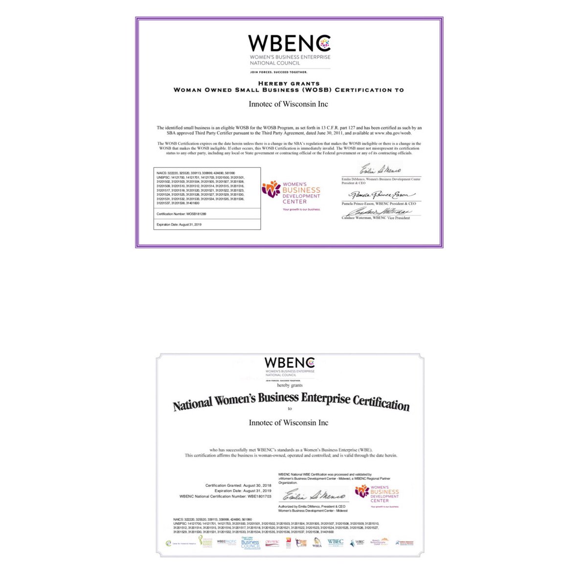 innotape's tweet photo. We are proud to announce that Innotec of WI, Inc. has officially become certified as a Woman Owned Small Business &amp; National Women’s Business Enterprise by @WBENCLive https://t.co/KQlkCiHwZa
