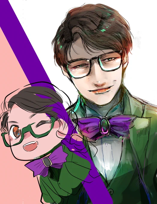 #リプきたキャラを持てる限りの力を使って可愛い絵柄とかっこいい絵柄で描きわけるポライト～ 