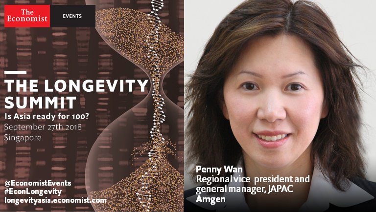 EconomistEvents's tweet photo. Penny Wan, regional vice-president and general manager, JAPAC at @Amgen will share her insights into how innovative treatments, digital solutions and multi-sector collaborations can transform health care systems in ageing societies, at #EconLongevity >> https://t.co/QqJOyLSq7N https://t.co/u1sCDBJiXq
