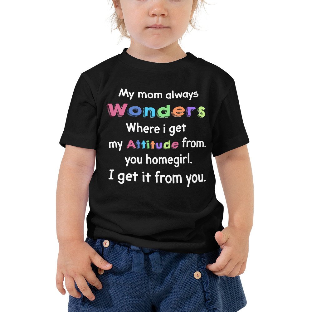 Excited to share the latest addition to my #etsy shop: My Mom Always Wonders Where I get my Attitude From Toddler Short Sleeve Tee, Birthday Gift for Kids, Toddler Shirt For Kids etsy.me/2NUW4S8 #clothing #shirt #mymomalwaywonder #toddlershirt #giftforkid #cute