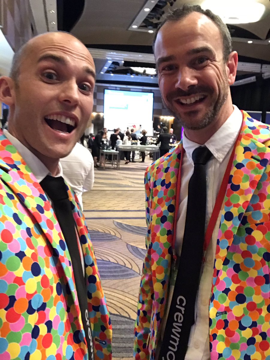crewmojo's tweet photo. Putting on a brave face for #HRTechSummit pitch comp coming up at 4:30. Final 5! https://t.co/tCndeJwQHN