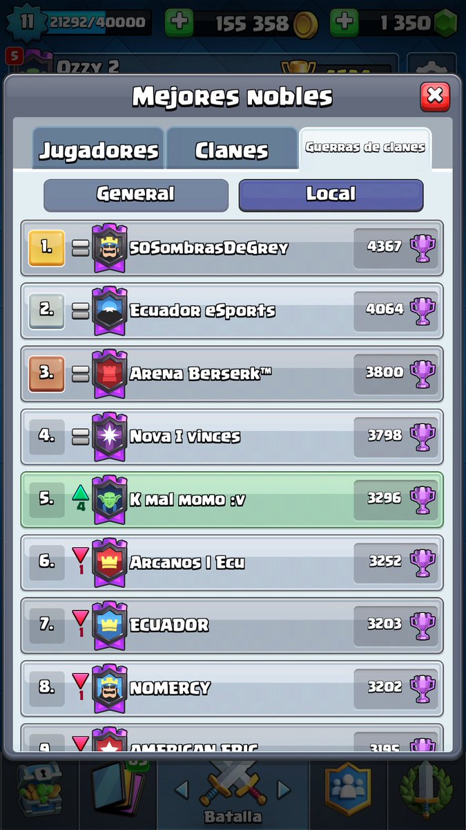 Sin ser conocidos llegamos lejos con mucho esfuerzo , vamos subiendo mucho más <a href="/ClashRoyaleES/">Clash Royale ES</a>