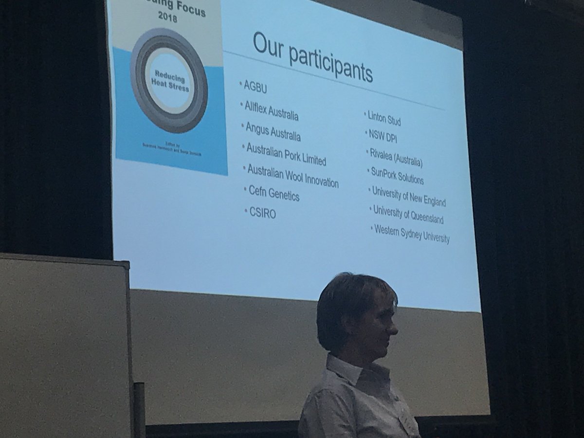 angusaustralia's tweet photo. Angus Australia's Strategic Projects Manager, @ChristianJDuff &amp; Northern Development Officer, Jonathan Faris are currently at the #BreedingFocus2018 - Reducing Heat Stress,' workshop in Armidale. Pictured is organiser @S_Hermesch from @AGBU_GENE https://t.co/4yz4vT2v0x