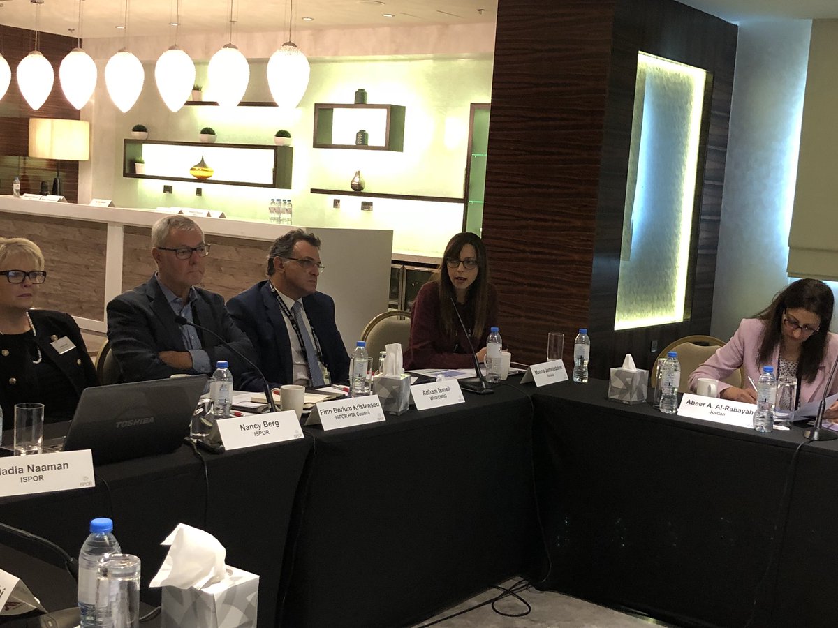 ISPORorg's tweet photo. Representative from Tunisia Mouna Jameleddine presents her country’s experience in forming #INEAS #HTA agency #ISPORDubai HTA Roundtable https://t.co/eEm0Kl9yql