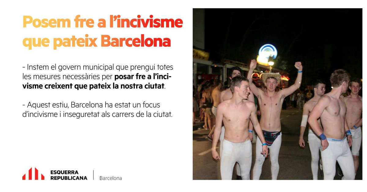 ✅ S'aprova la proposta d'Esquerra Republicana per posar ❌ fre a l'incivisme que pateix Barcelona. Instem el govern municipal a prendre totes les mesures necessàries!