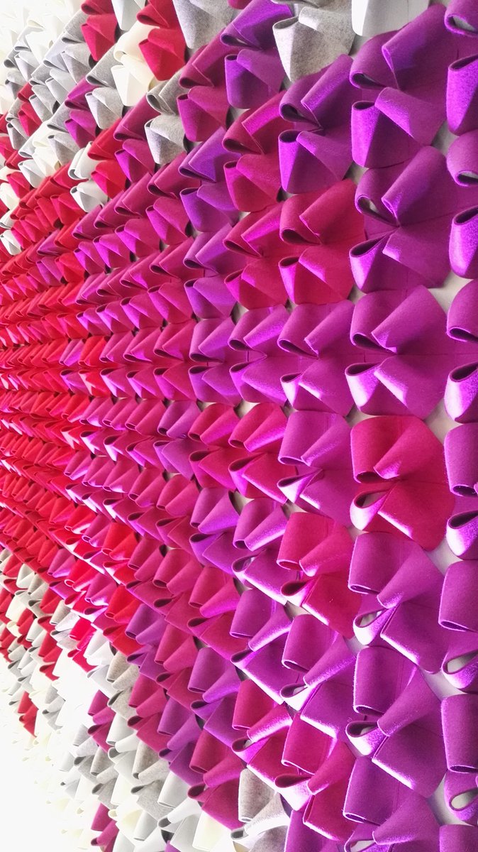 A huge pop of colour injected by <a href="/AKQ_Design/">Anne Kyyrö Quinn</a>'s bespoke acoustic wall coverings #100design