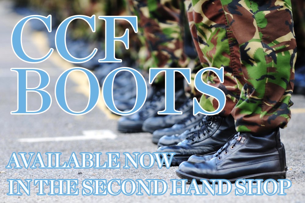 A selection of CCF boots are now available from the Second Hand Shop!
