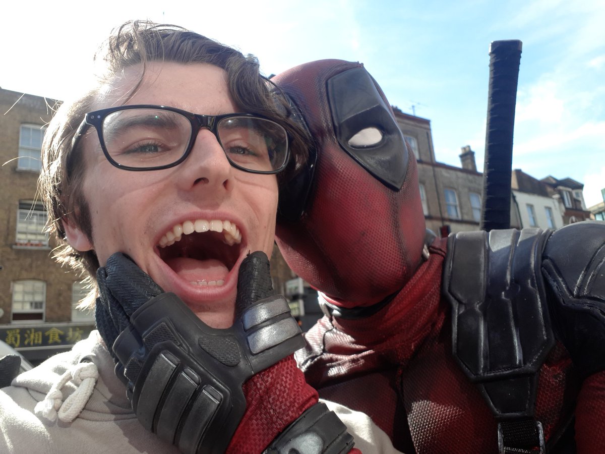 BradBMiller1's tweet photo. Here are some moments from the return of blockbuster and the Deadpool 2 release! By far one of the best #Marketing #campaigns I have seen with such accurate attention to detail to the Blockbuster store and staff clothes. #Deadpool2 #Blockbusterback #20thcenturyfox #Marvel https://t.co/j0jsWUc2vv
