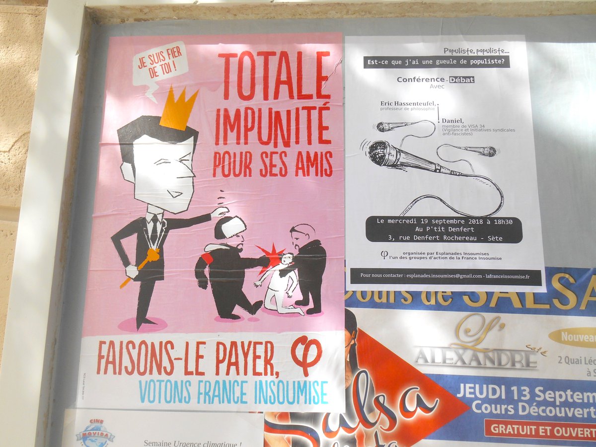 SeteLinsoumise's tweet photo. C'es POPULISTE de vouloir STOPER les #Benalla de la MACRONIE ?

#Populiste, POPULISTE…
Est-ce que j’ai une GUEULE de POPULISTE ?

DEBAT à #Sète
MERCREDI 19 SEP
18 h 30
au P’tit Denfert
3, rue Denfert Rochereau

.@slimane_rhany .@leneouannic #LFI #fascist #extreme #BenallaMacron https://t.co/7E4fpFEwVY