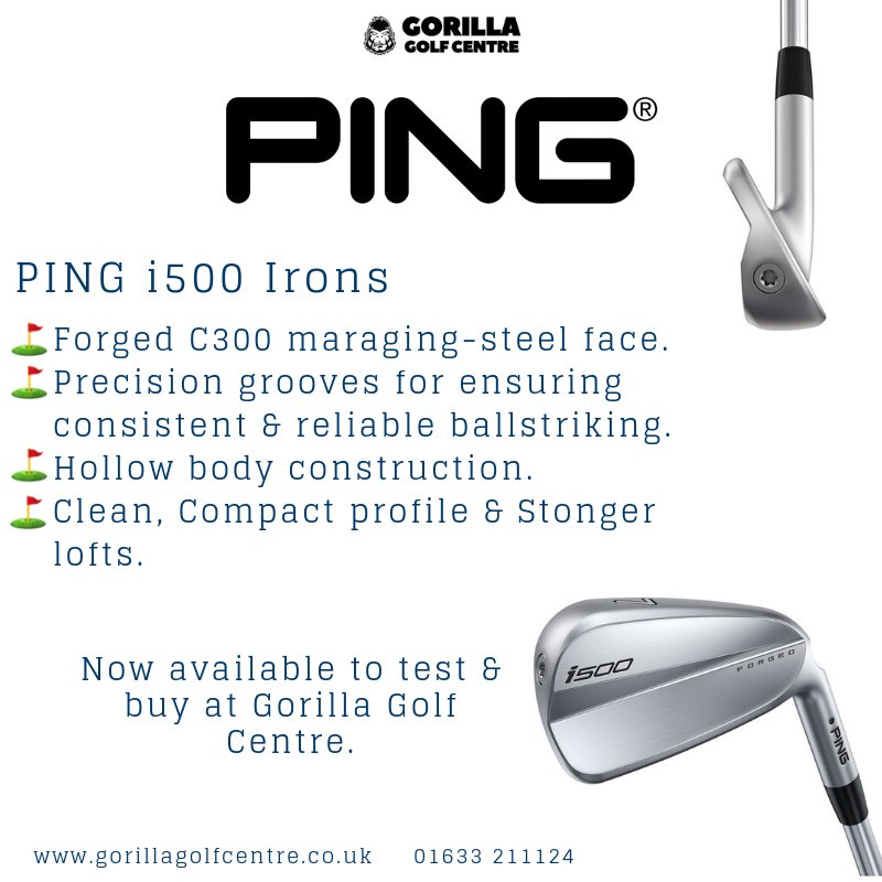 Looking to upgrade your irons? Why not consider the Ping i500's?

And don't forget our Ping Demo Day on 28th Sept. 🦍 ⛳️ 🏌️  #GorillaGolfCentre #Golf #Ping