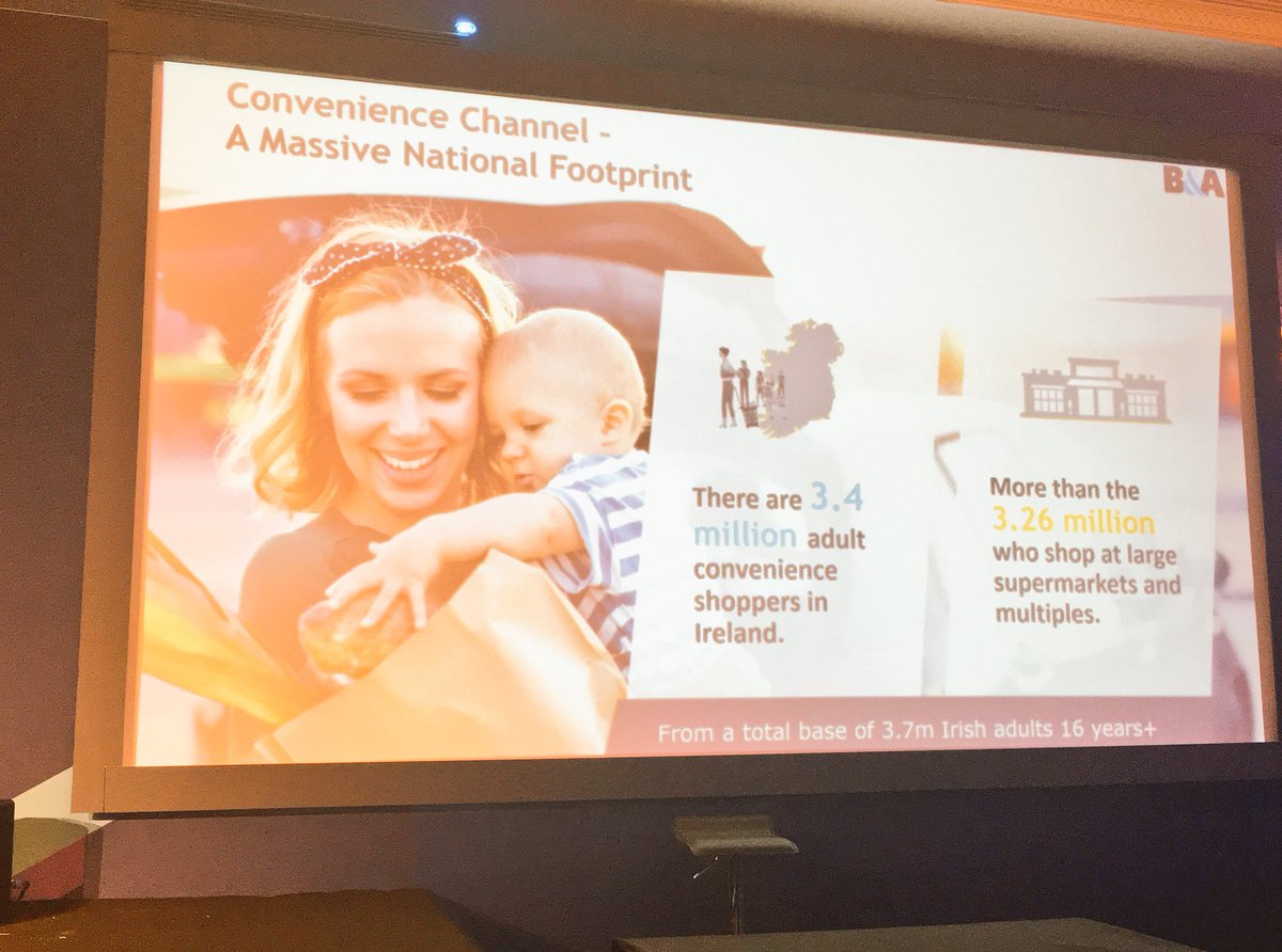 ICRSummit's tweet photo. Ian McShane executive chairman for @banda_ie with his exclusive research on the Irish convenience market. Do you think smart phones / online habits are hindering or helping the industry? Tweet us your answers! #GoingforGrowthInConvenience #ICRSummit #Statistics #Exclusive https://t.co/NvUX2l2IAW