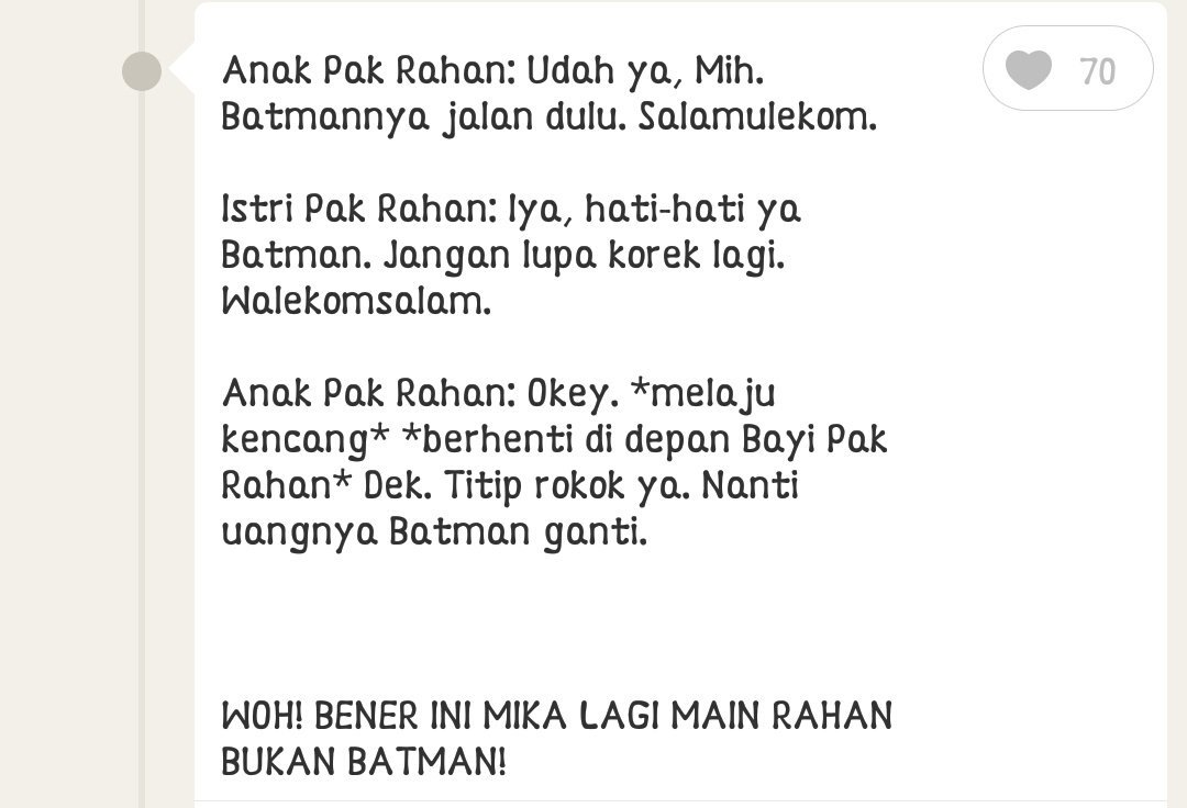 67. Mikael. Setahun yang lalu. Mencoba impersonate Pak Rahan.