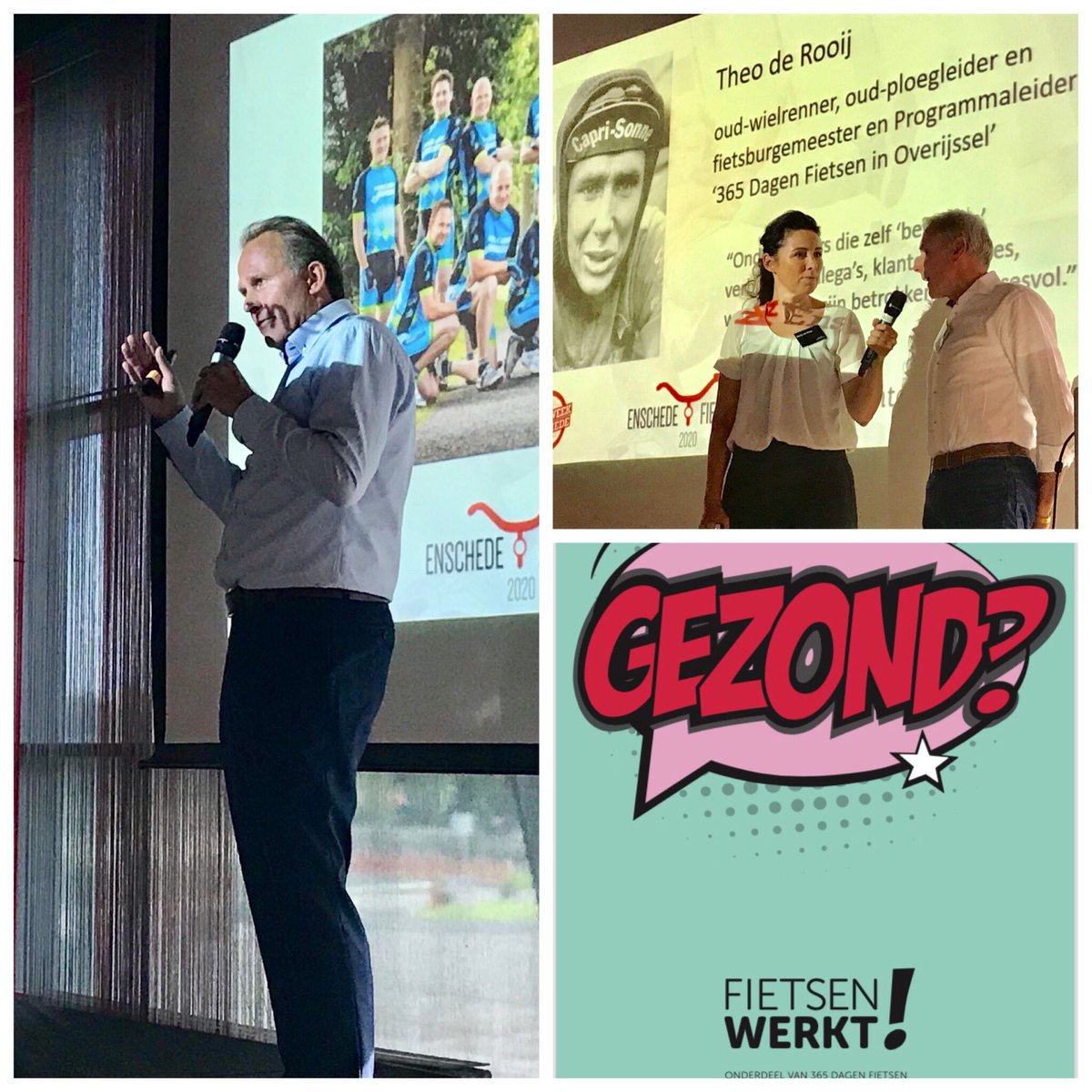 #FietsweekEnschede ondernemersbijeenkomst Gezond? #FietsenWerkt! De gebundelde kracht van het bewegende Twents-Overijsselse bedrijfsleven verzameld in de #Grolschveste. Overtuigende presentaties, fietsen verbindt, verbetert en stimuleert <a href="/voskampgroep/">Voskamp Groep</a> <a href="/frankheidanus/">Frank Heidanus</a> <a href="/marijnfietst/">Marijn de Vries</a>