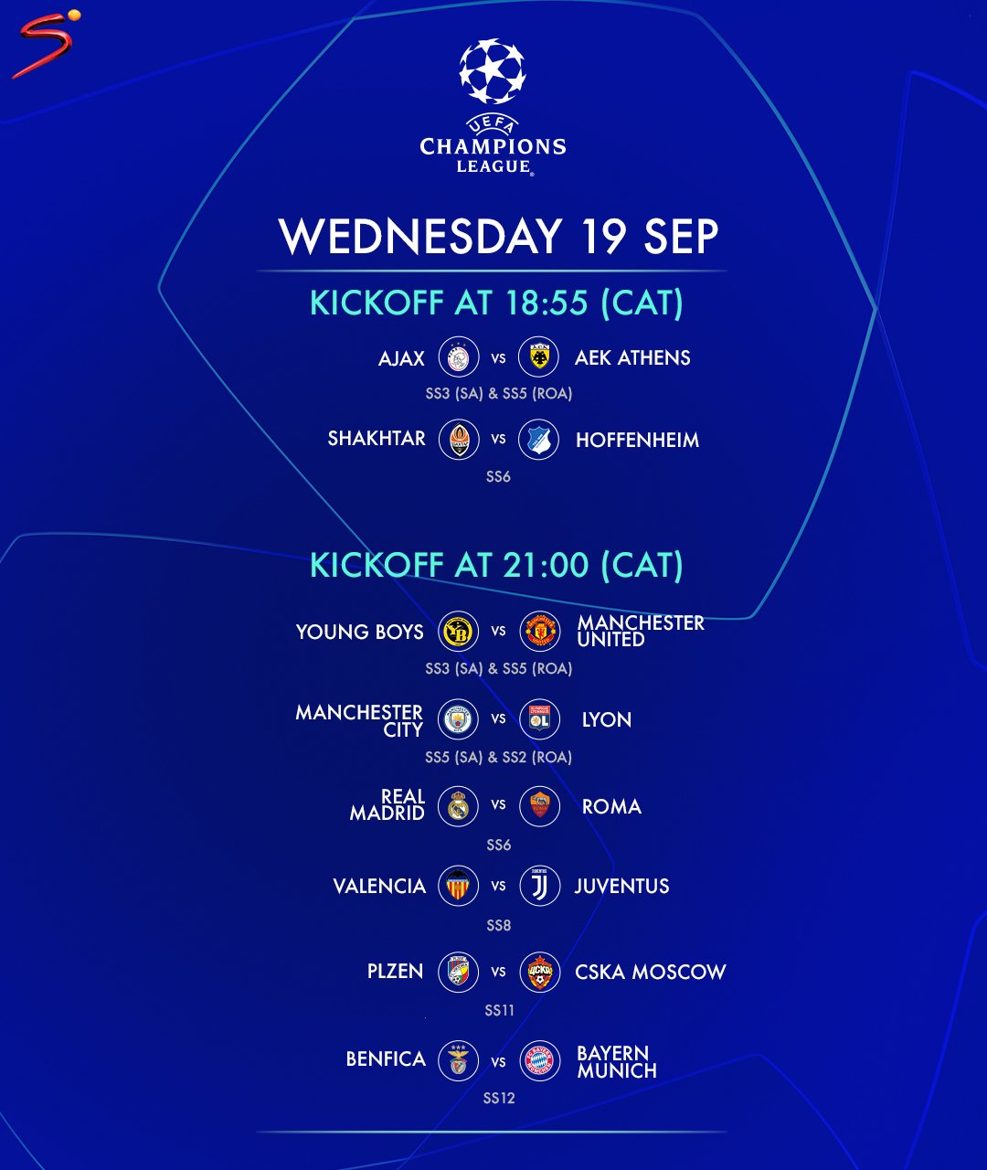 SuperSport 🏆 on X: Here are the groups for the 2018/19 UEFA Champions  League. The first matches will take place on 18 and 19 September with the  final being held at the