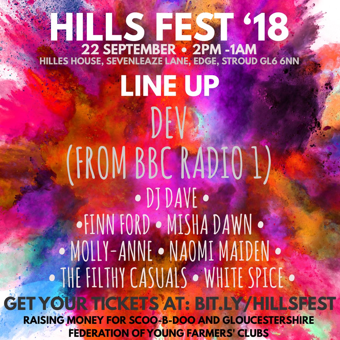 We are so excited to welcome <a href="/dev_101/">dev</a> to our stage at #HILLSFEST this weekend along with lots of other incredible acts! 😍

If you’d like to come along and enjoy a day filled with glitter, food, drink, music and fun then get your tickets now👇🏼

bit.ly/hillsfest